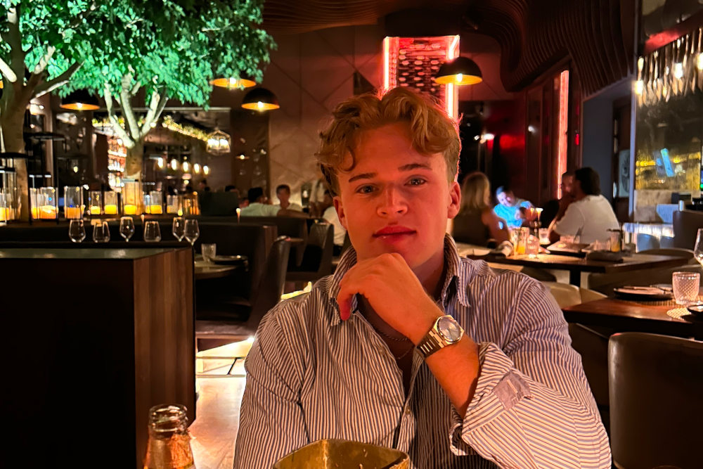 Well-dressed man in a classy bar